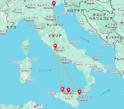 イタリアルートマップ
