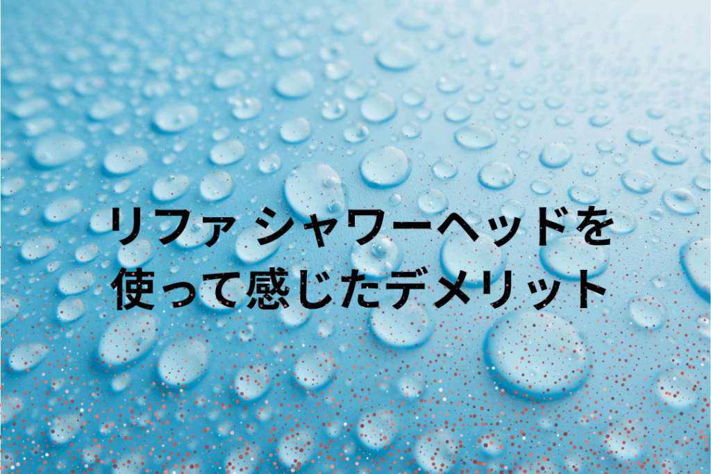 リファ シャワーヘッドを使って感じたデメリット