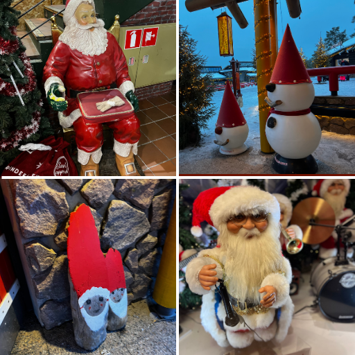 サンタ村にいる様々なサンタクロース