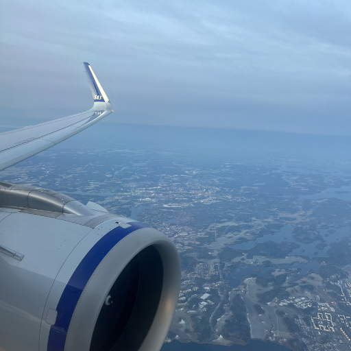 Sakeの機内から撮った写真。コペンハーゲンからストックホルムへ