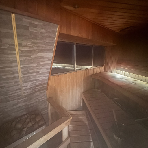 フェリー内のサウナ。ちゃんとロウリュもできる！