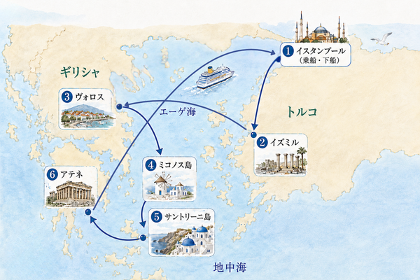 今回のクルーズの寄港地